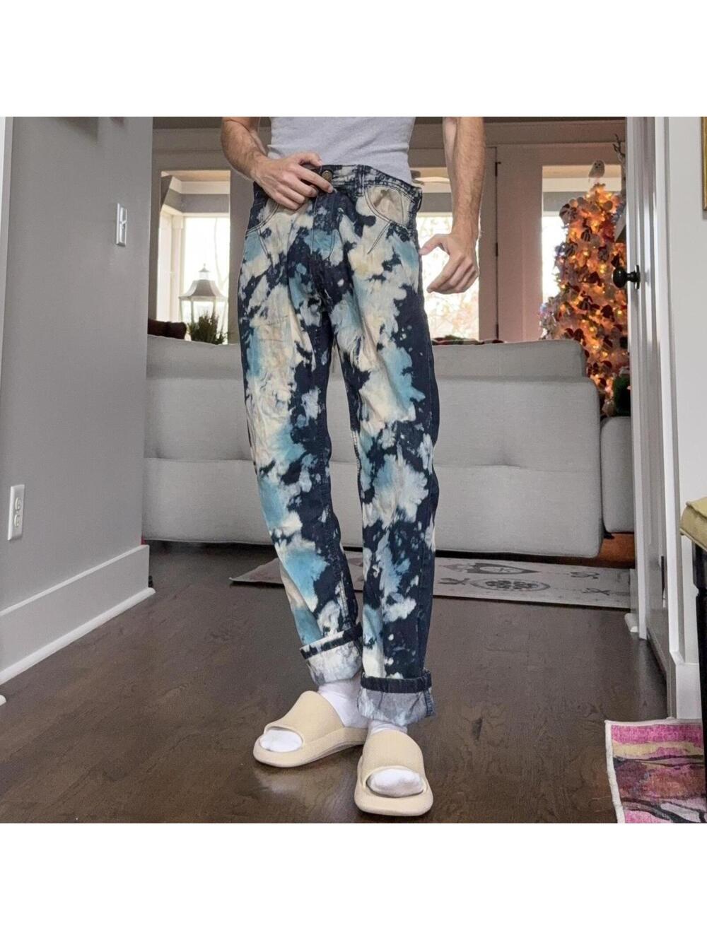 🌀 Tinsel House tie-dye jeans — tagged 34 (fits a relaxed men’s 33–34)
